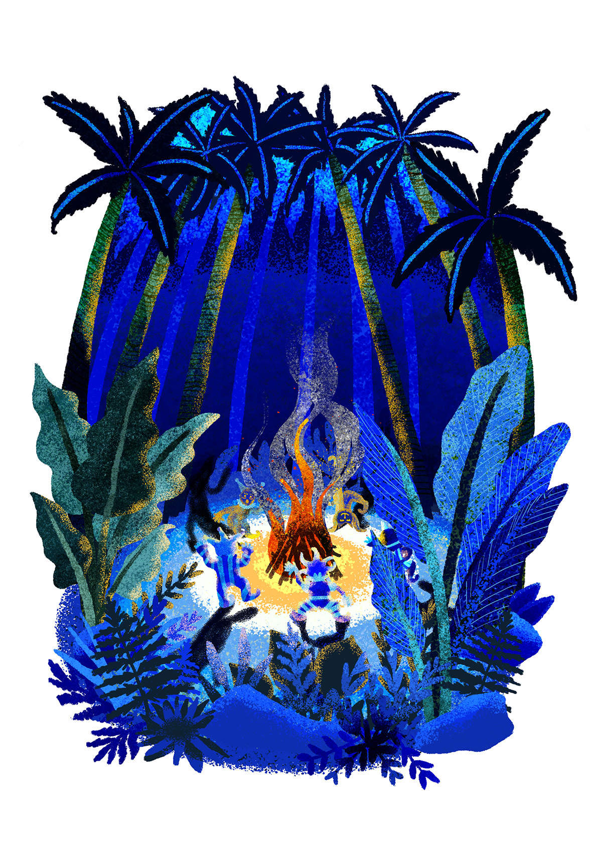 真夜中のキャンプファイヤー