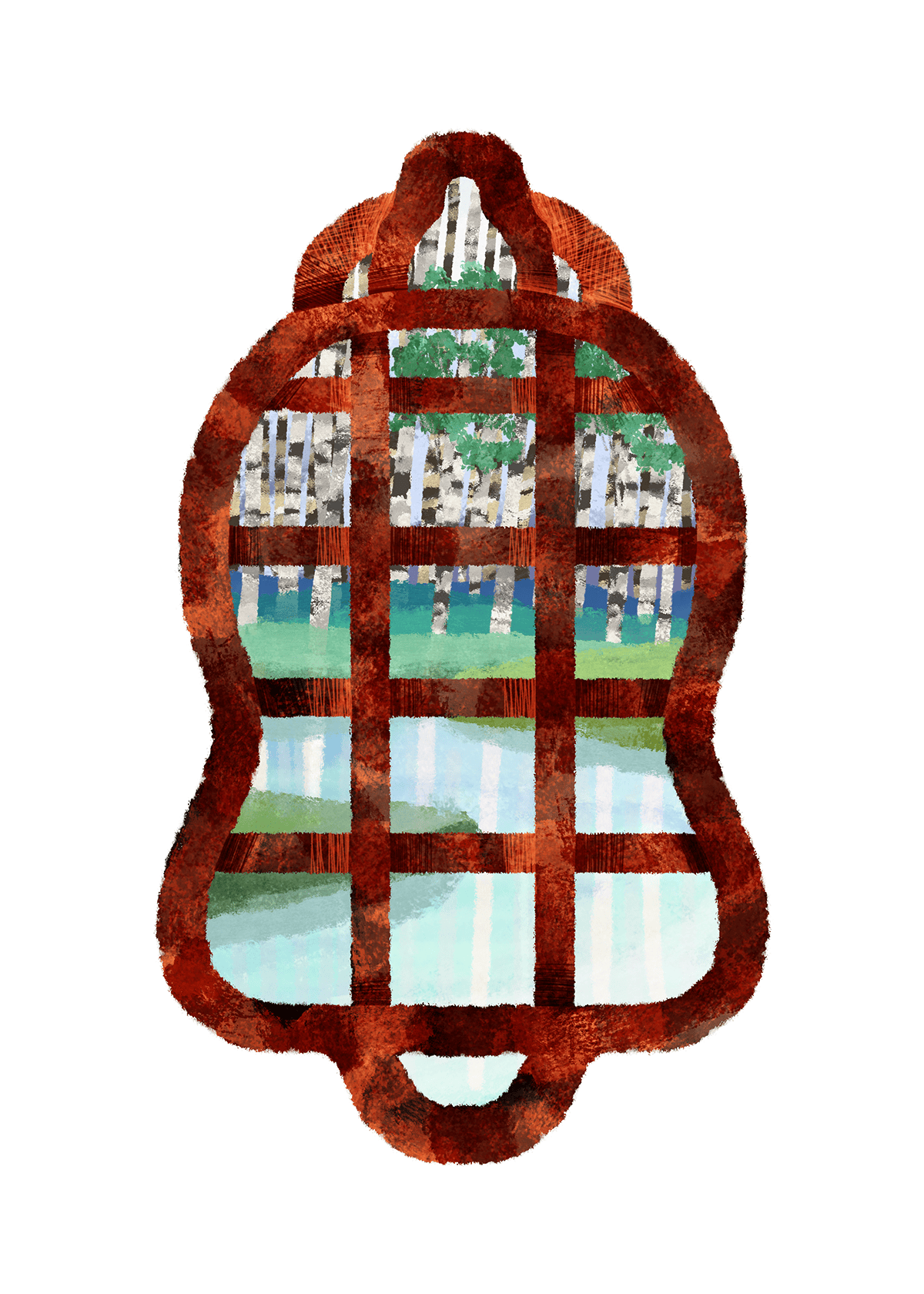 白樺の見える窓